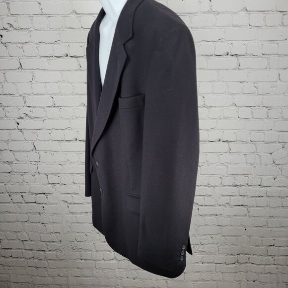 Daks Jermyn Street Black Wool Cashmere 2 Button Double Vent Blazer Sportcoat 46R - Picture 15 of 16